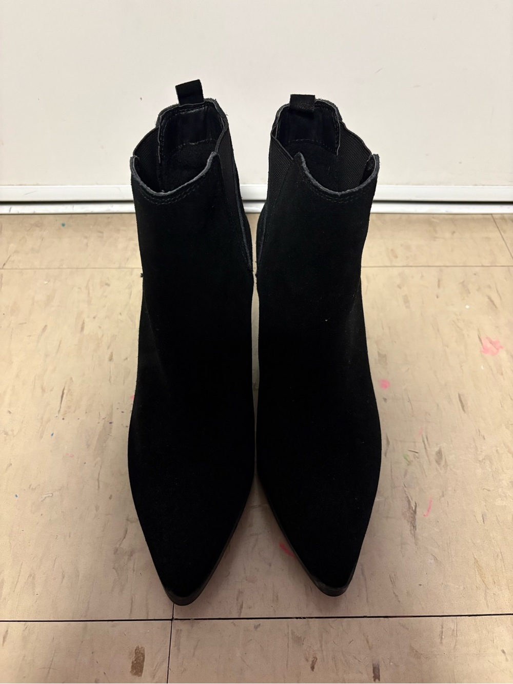 Aldo Black Pointed Chelsea Ankle Boots with Elastic Sides